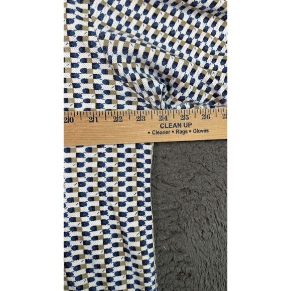 Vintage Windridge Polo‎ Shirt Mens XL White Blue Pattern Knit Short Sleeve 90s - Picture 5 of 7